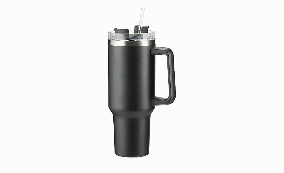 KHG To Go Becher   ¦ schwarz ¦ Edelstahl,Kunststoff ¦ Maße (cm): H: 27  Ø: günstig online kaufen