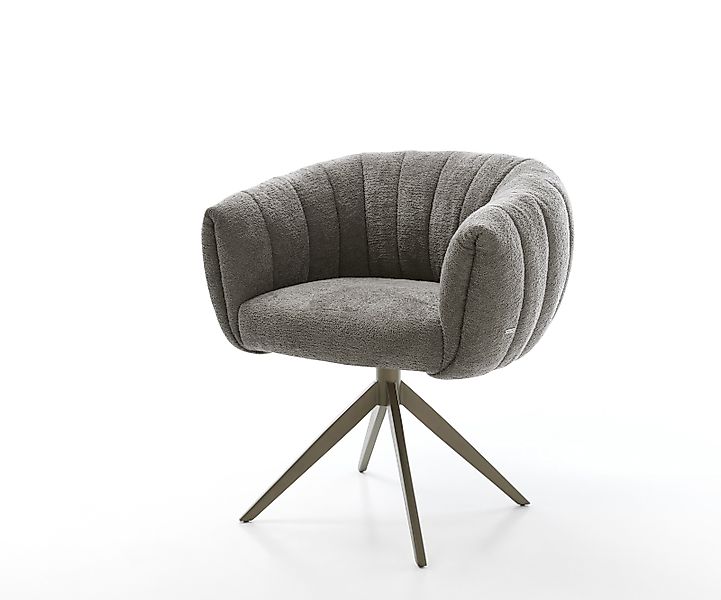 Drehstuhl Jada-Flex Bouclé Soft Schlamm Kreuzgestell breit Effektfinish Tit günstig online kaufen