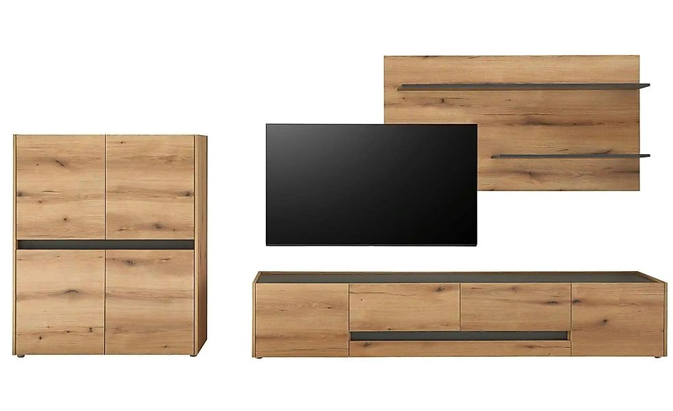 Wohnwand   ¦ holzfarben ¦ Maße (cm): B: 360 H: 180 Kommoden & Sideboards > günstig online kaufen
