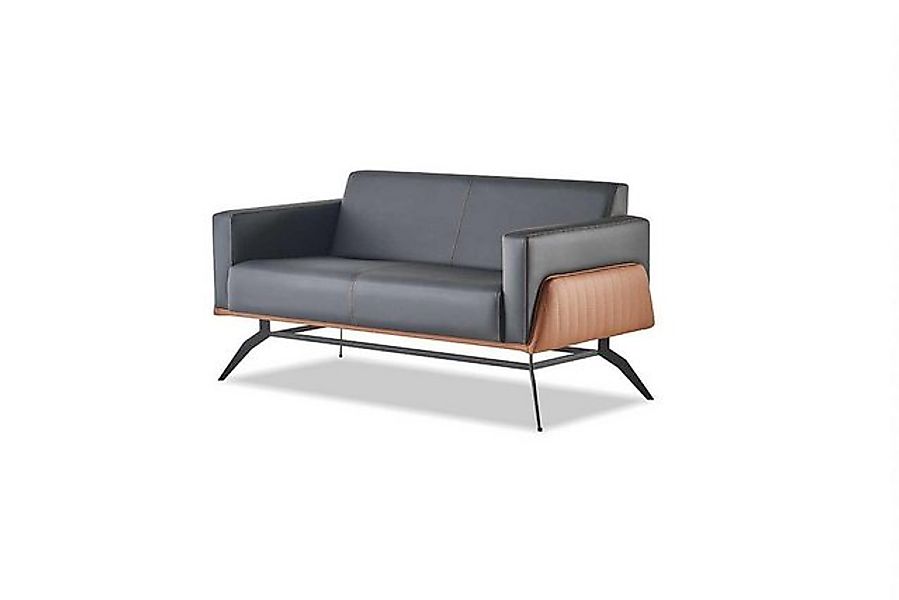 JVmoebel 2-Sitzer Couch Schwarz Braun Sofa 2-Sitzer Ledersofa Modern Edelst günstig online kaufen