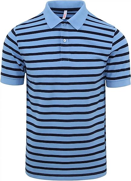 Sun68 Poloshirt Streifen Hellblau - Größe XL günstig online kaufen