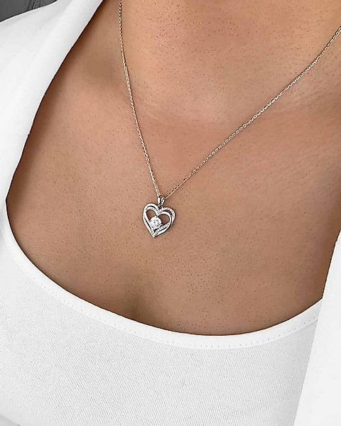 DANIEL CLIFFORD Herzkette 'Eva' Damen Halskette Silber 925 Herz Anhänger Kr günstig online kaufen