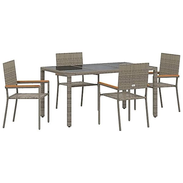 vidaXL Garten Essgruppe 5-Tlg Grau Poly-Rattan 3365391 günstig online kaufen
