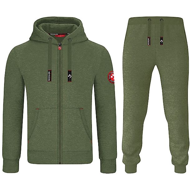 MOOSELINE Jogginganzug Herren Olive - rotes Stoffpatch (2-tlg), rote Stoff- günstig online kaufen