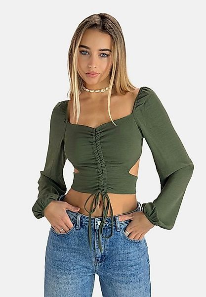 Elara Klassische Bluse Elara Damen Elegantes Off-Shoulder-Crop-Top (1-tlg) günstig online kaufen