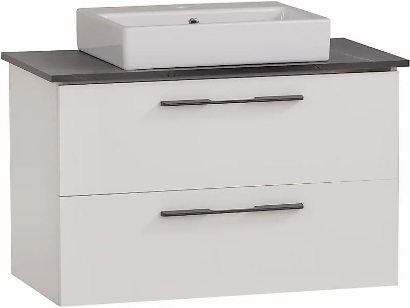Schildmeyer Waschtisch "Maxim, Mattweiß + Marmor" 3 Stk. tlg. Made in Germa günstig online kaufen