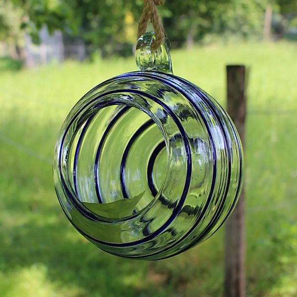 Dekovase Esfera Spirale Blau | Blumenvase Ca. 15cm ø günstig online kaufen