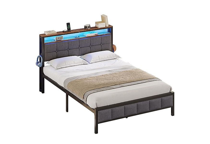 MSMASK Polsterbett mit Ladestation und LED-Beleuchtung (1-tlg., Ohne Matrat günstig online kaufen