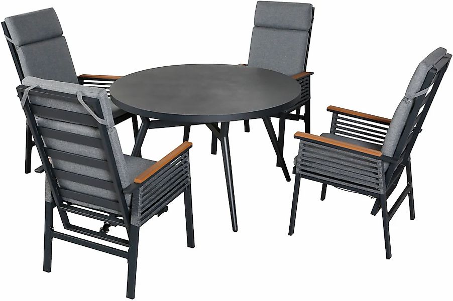 KONIFERA Garten-Essgruppe "Edessa Komfort" Set, 4x Sessel, 4x Auflage, 1x T günstig online kaufen