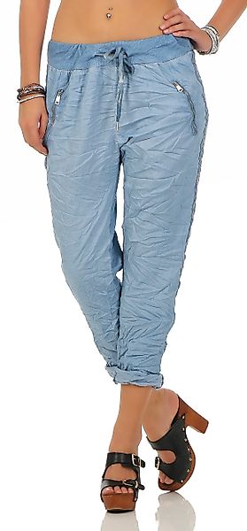 Mississhop Chinohose Trendige Jogger-Hose mit Print günstig online kaufen