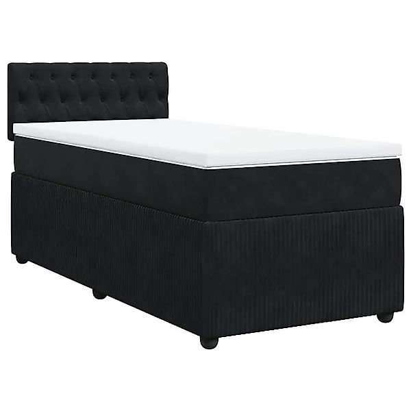 vidaXL Boxspringbett mit Matratze Schwarz 100x200 cm Samt 3289970 günstig online kaufen