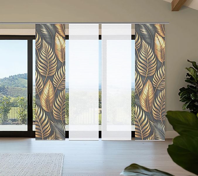 HOME in green Schiebegardine "ZEDRIC" Paneelwagen 4 Stk. tlg. Bambusoptik, günstig online kaufen