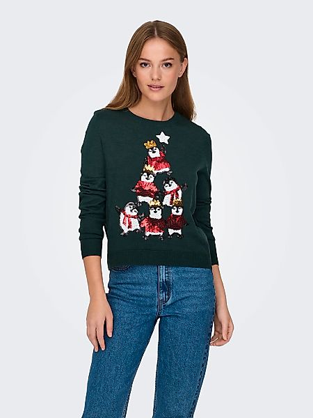 ONLY Weihnachtspullover "ONLXMAS PENGUIN TREE LS O-NECK RP KNT" günstig online kaufen