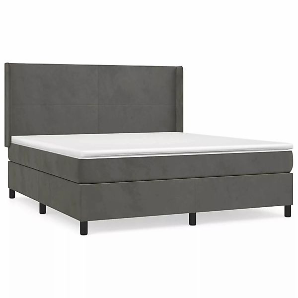 vidaXL Boxspringbett mit Matratze Dunkelgrau 160x200 cm Samt1378542 günstig online kaufen