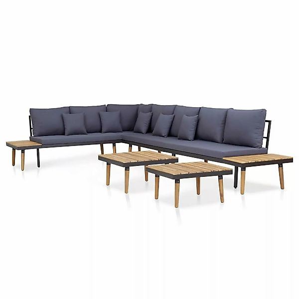 5-tlg. Garten-lounge-set Mit Auflagen Massivholz Akazie Braun günstig online kaufen