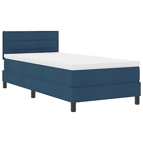 vidaXL Boxspringbett mit Matratze Blau 100 x 200 cm Stoff 3338593 günstig online kaufen