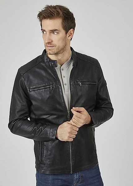 bugatti Lederjacke BUALBERTO (1-St) mit Druckknopfriegeln und Reißverschlüs günstig online kaufen