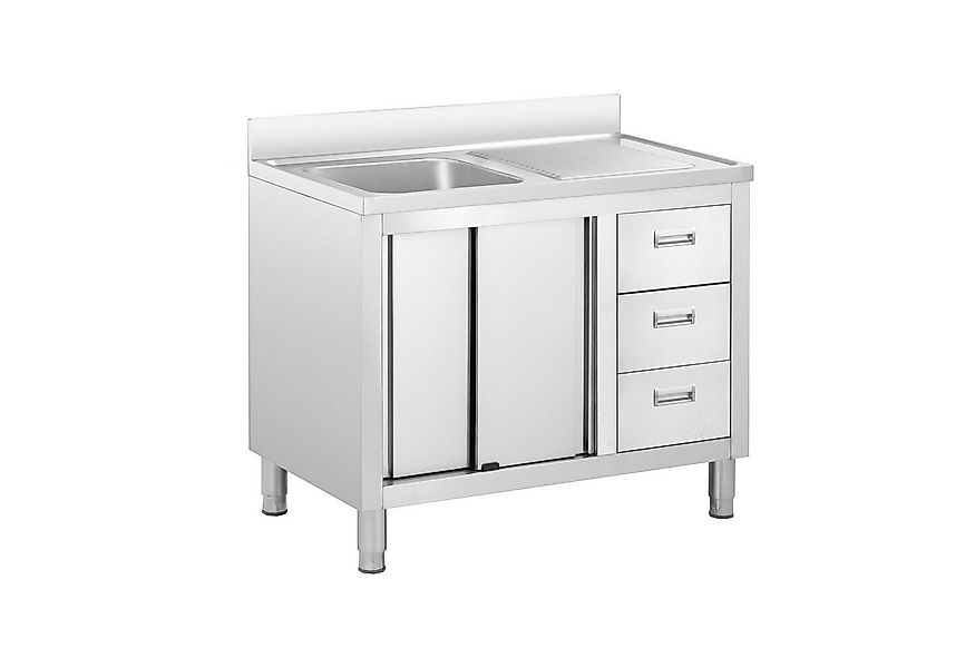 Royal Catering Spülenschrank 100 x 60 x 94,5cm Spülenunterschrank Becken Ed günstig online kaufen