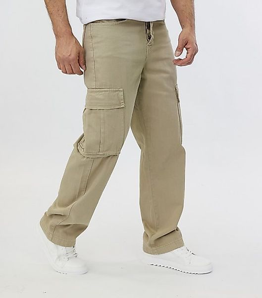 Denim House Cargojeans Herren Baggy Cargo Freizeithose Olive W30/L32 günstig online kaufen