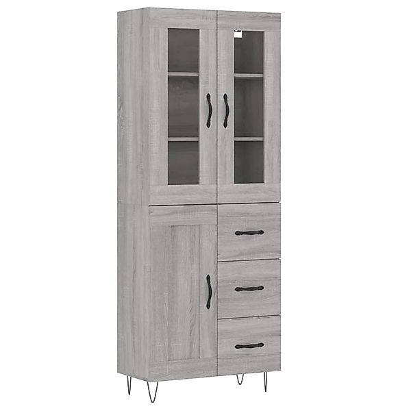 vidaXL Highboard Grau Sonoma 69,5x34x180 cm Holzwerkstoff 3198695 günstig online kaufen