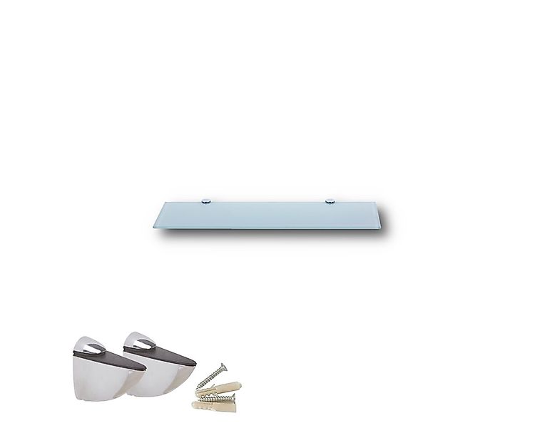 HOOZ Wandregal aus Sicherheitsglas mit Halterung - Weiß - 30 x 13 x 0,6 cm, günstig online kaufen