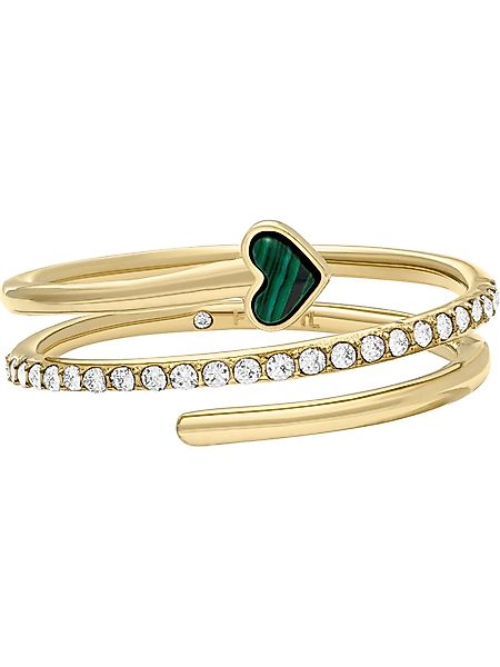 Fossil Fingerring Fossil Damen-Damenring Edelstahl Malachit, günstig online kaufen