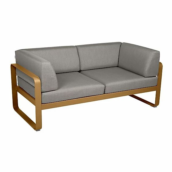 Bellevie 2-Sitzer Club Sofa D2 Lebkuchen B8 Taupegrau günstig online kaufen