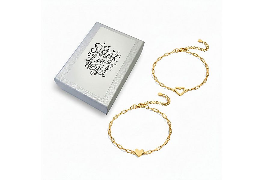 KARMA Armband Set Geschwister Armband 2er Set Herz Edelstahl (Freundschafts günstig online kaufen