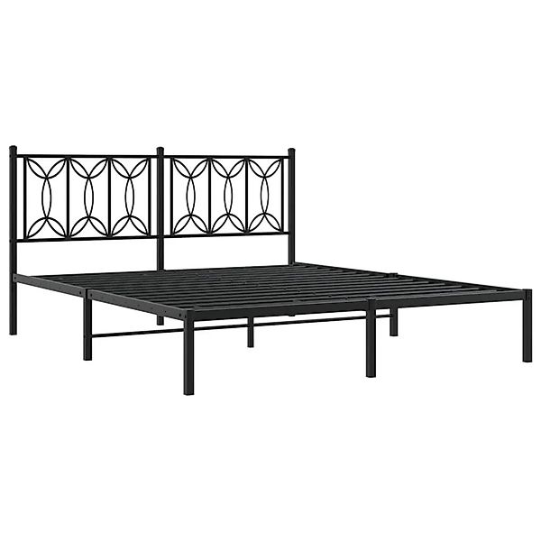 vidaXL Bettgestell mit Kopfteil Metall Schwarz 160x200 cm 376131 günstig online kaufen
