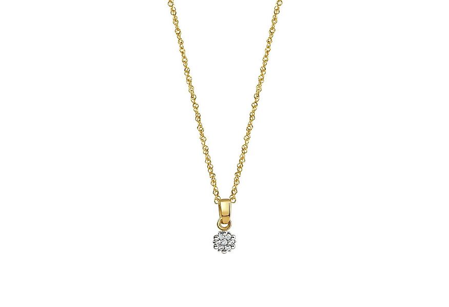 Fascination by Ellen K. Kette mit Anhänger 375 Gelbgold mit Zirkonia weiß 4 günstig online kaufen