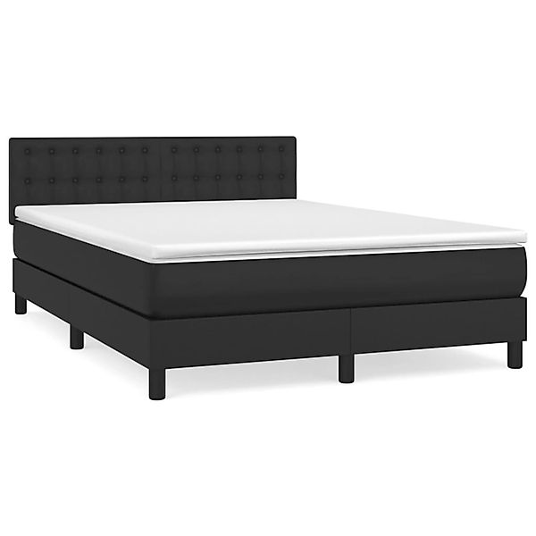 vidaXL Boxspringbett mit Matratze Schwarz 140x200 cm Kunstleder1389821 günstig online kaufen