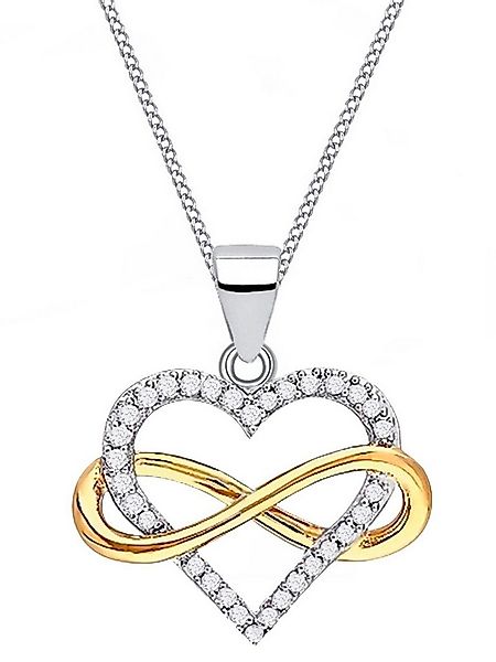 Goldene Hufeisen Kette mit Anhänger Halskette Gold Unendlichkeit Herz 925 1 günstig online kaufen