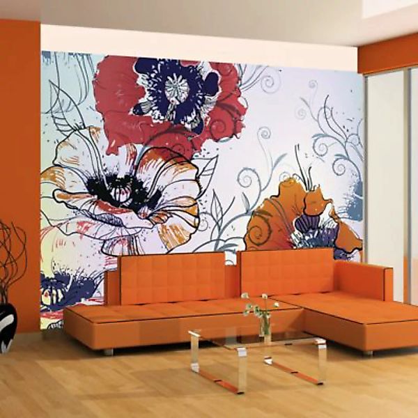 artgeist Fototapete Delikates Blumendesign mehrfarbig Gr. 200 x 154 günstig online kaufen