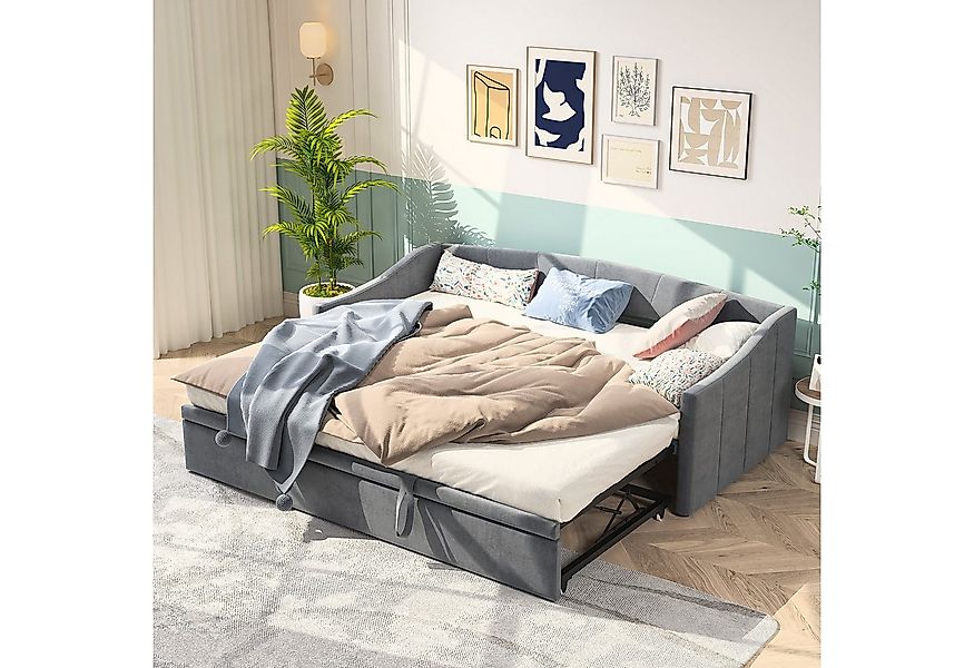 NMCXXO Schlafsofa Polsterbett Daybed mit Ausziehbett 90x200, Samtsofa Gäste günstig online kaufen
