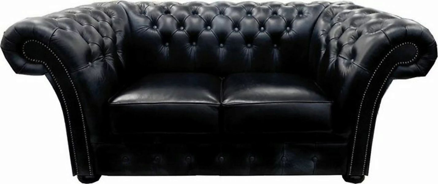Casa Padrino 2-Sitzer Luxus Echtleder 2er Sofa Schwarz 170 x 90 x H. 80 cm günstig online kaufen