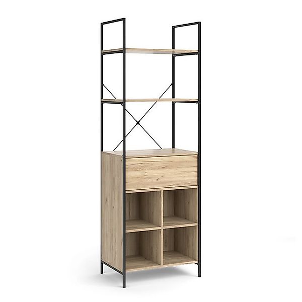 Vicco Kleiderschrank Enya, Holz/Schwarz, 60 x 180 cm mit Schublade günstig online kaufen