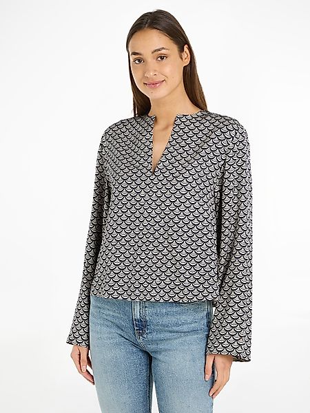 Tommy Hilfiger Blusentop SEAL AOP V-NECK günstig online kaufen