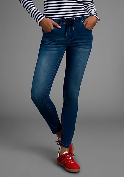 Arizona Stretch-Jeans weites Bein, normale Leibhöhe, knöchellang, mit Used- günstig online kaufen