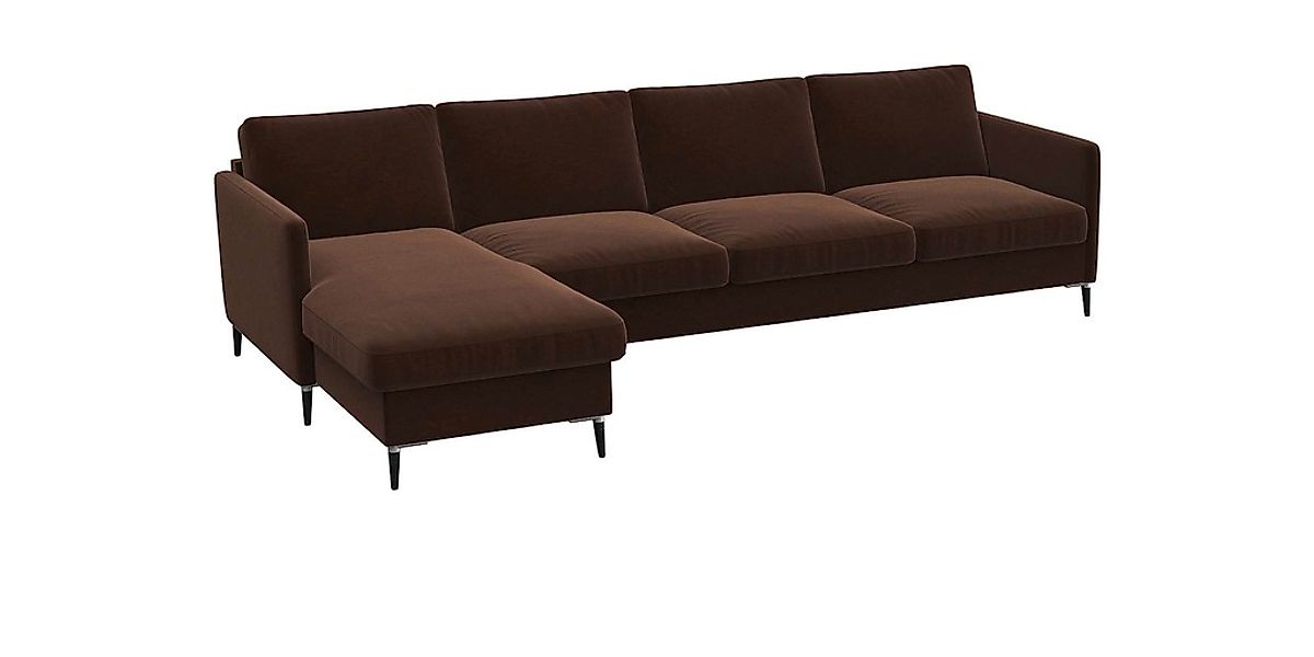 FLEXLUX Ecksofa »Fiore, L-Form«, schmale Armlehnen, Kaltschaum, Füße Alu+sc günstig online kaufen