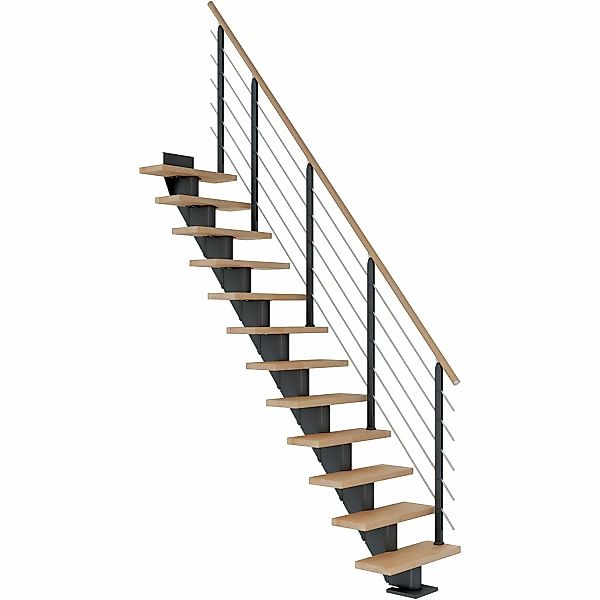 Dolle Mittelholmtreppe Frankfurt Buche Anthrazit GH bis 301 cm Gerade 75 cm günstig online kaufen