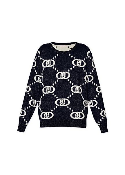 Liu Jo Strickpullover - Pullover - Schwarzer Jacquard-Monogramm-Pullover günstig online kaufen