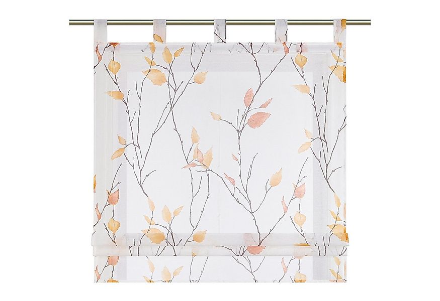 Joyswahl Raffrollo, mit Schlaufen, ohne bohren, mit Zweig und Blattmotiven günstig online kaufen