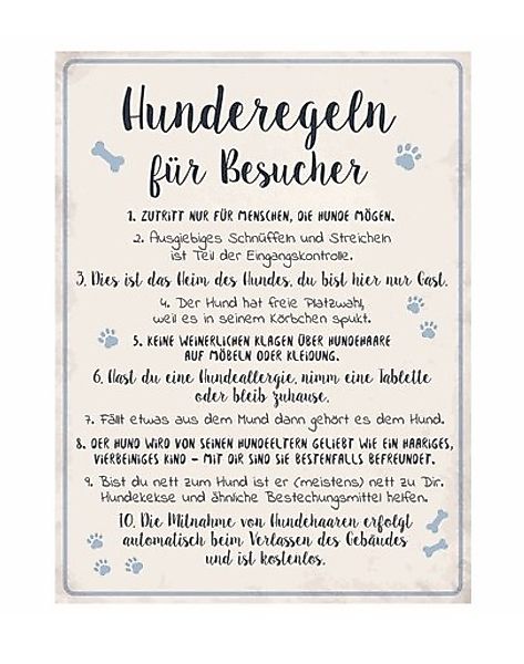 Bild  ca. 30 x 40 cm HUNDREGELN MDF/ Papier günstig online kaufen