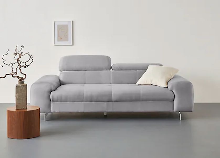 COTTA 3-Sitzer »Chef«, Big-Sofa mit Kopfteilverstellung, edle Metallkufen günstig online kaufen