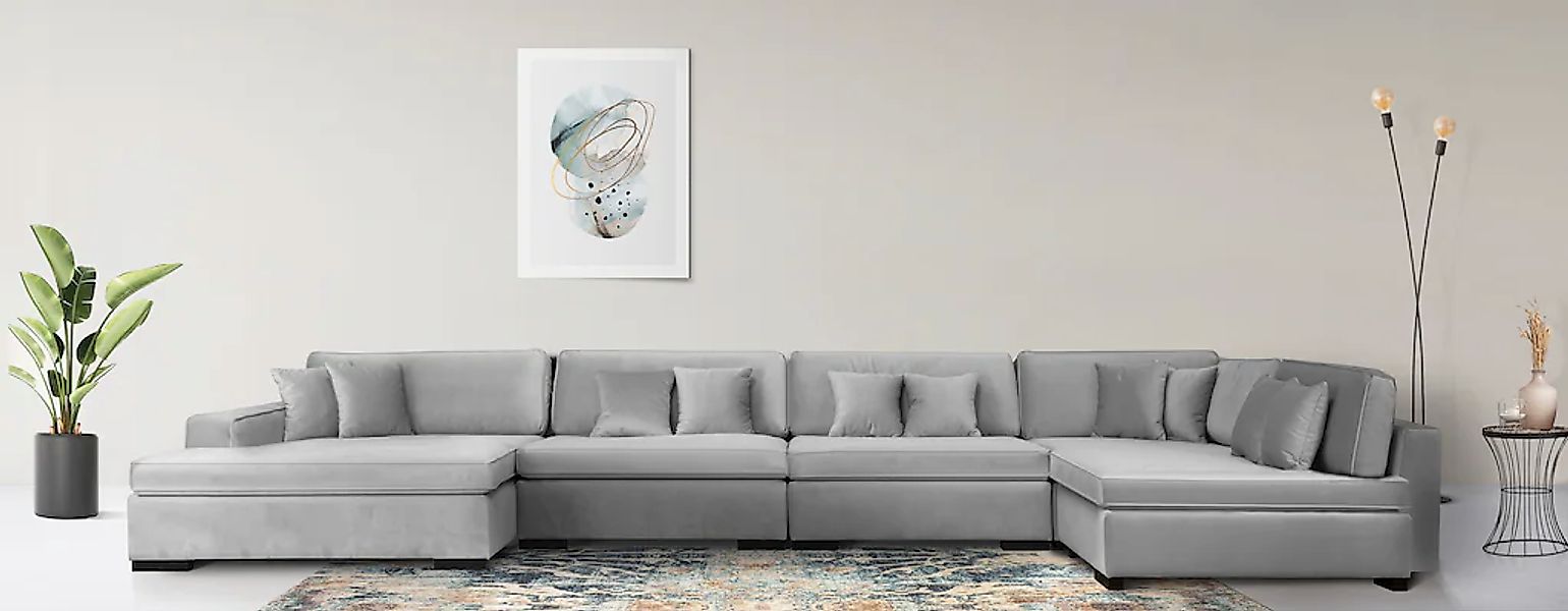 Home affaire Wohnlandschaft "Skara U-Form", Lounge-Sofa mit Federkernpolste günstig online kaufen