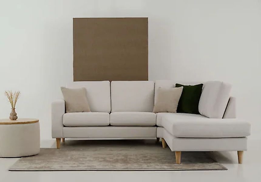 OTTO home Ecksofa »Tvinno« im skandinavischen Stil, L-Form, mit Massivholzf günstig online kaufen