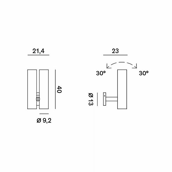 Rotaliana Tobu W1 Wandlampe, 3000K, 30°, bronze günstig online kaufen