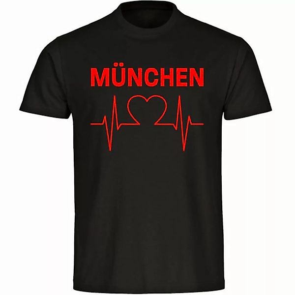 multifanshop T-Shirt Herren München rot - Herzschlag - Männer günstig online kaufen