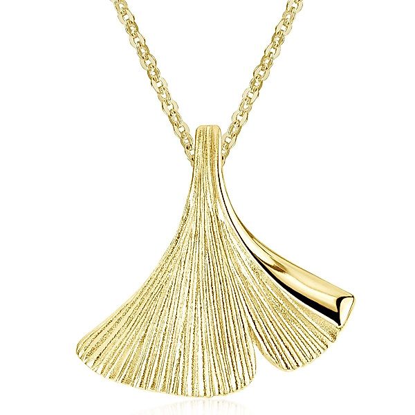 Materia Kettenanhänger Gingko / Gingkoblatt Gold günstig online kaufen
