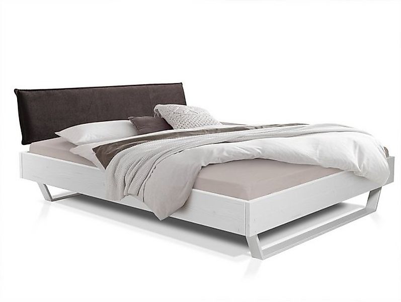 Moebel-Eins Massivholzbett, LUKY Kufenbett mit Polsterkopfteil, Material Ma günstig online kaufen